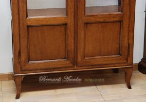 Louis Philippe style display cabinet handcrafted in solid walnut wood with 2 doors